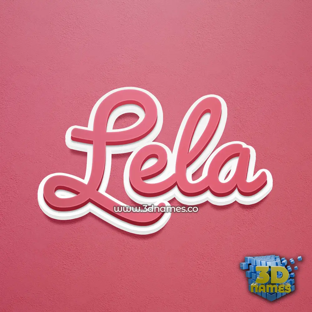 lela in Red Scribble style - 3D name wallpaper