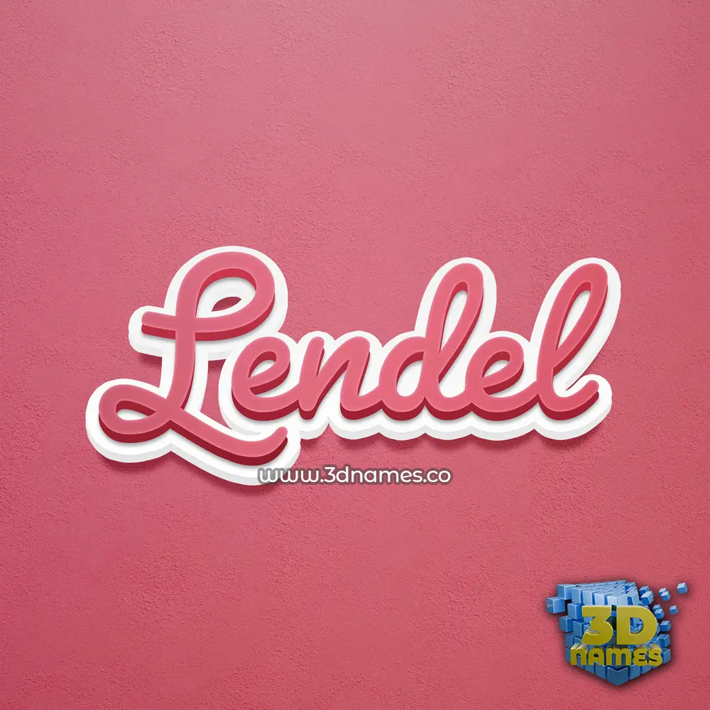 lendel in Red Scribble style - 3D name wallpaper