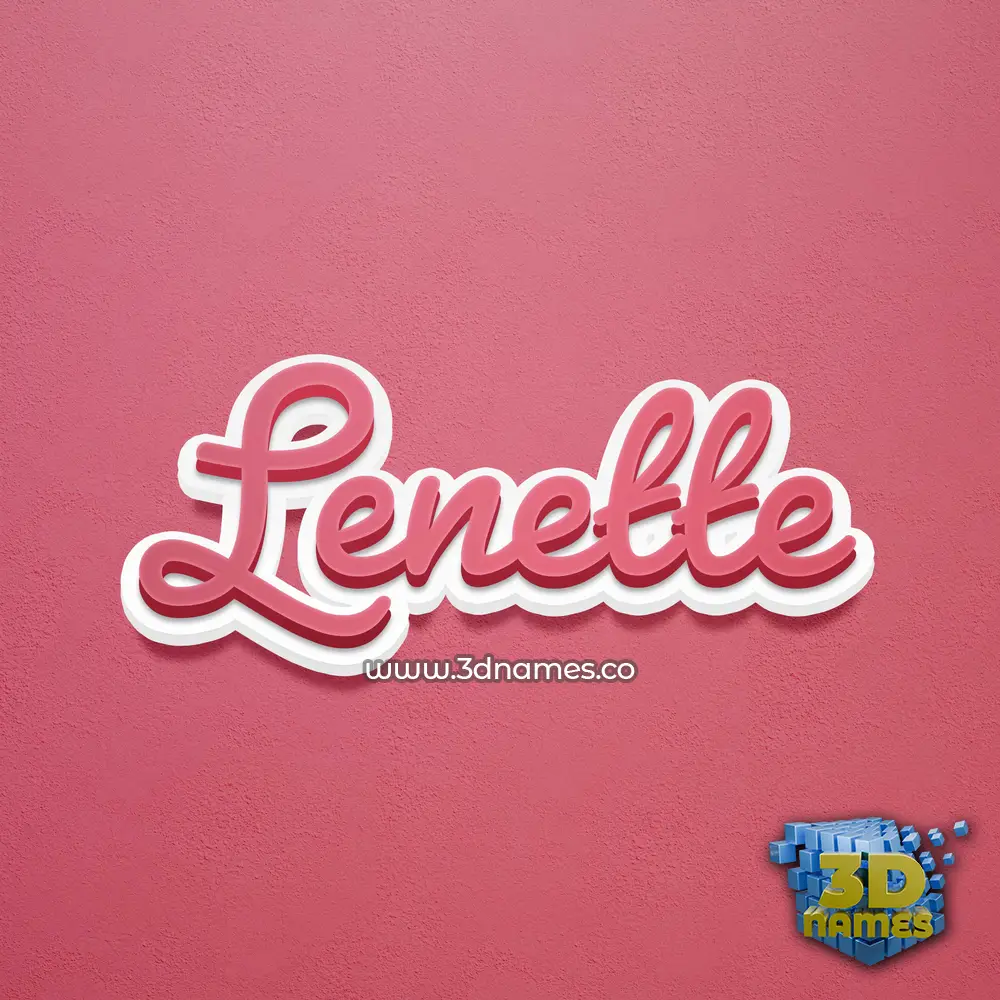 lenette in Red Scribble style - 3D name wallpaper