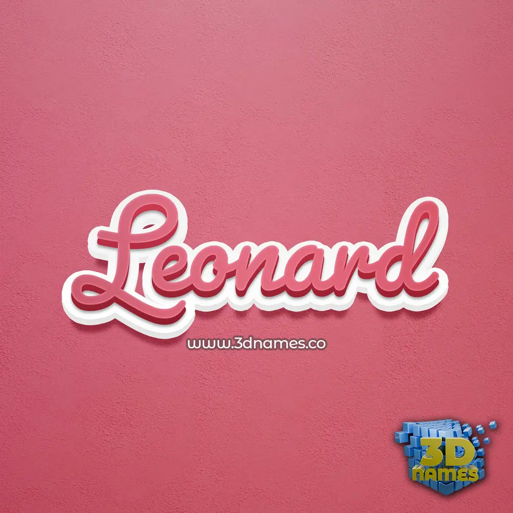 leonard in Red Scribble style - 3D name wallpaper