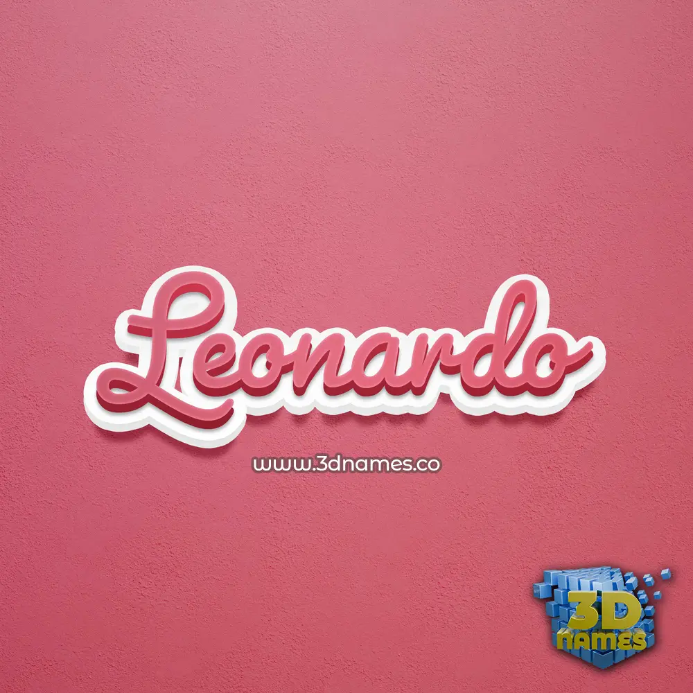 leonardo in Red Scribble style - 3D name wallpaper