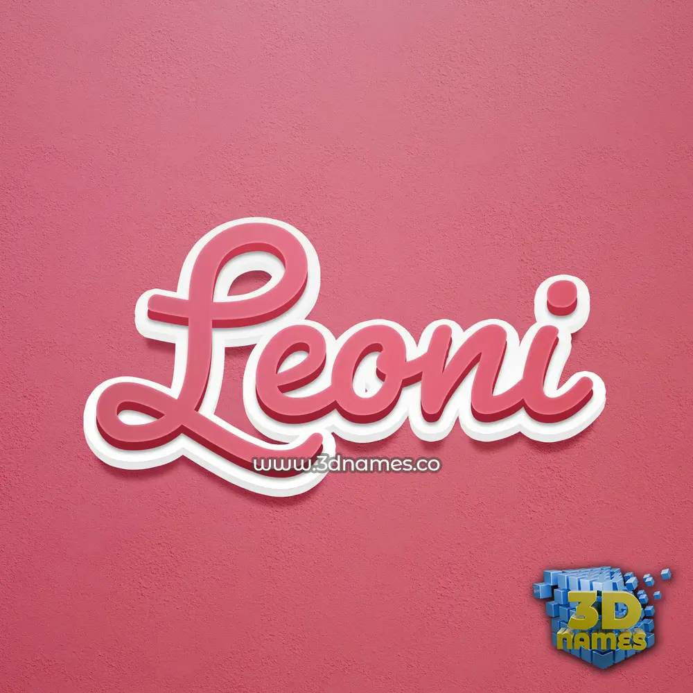 leoni in Red Scribble style - 3D name wallpaper