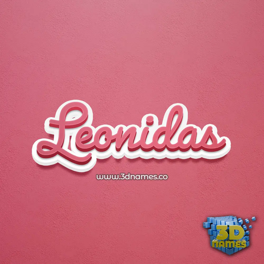 leonidas in Red Scribble style - 3D name wallpaper