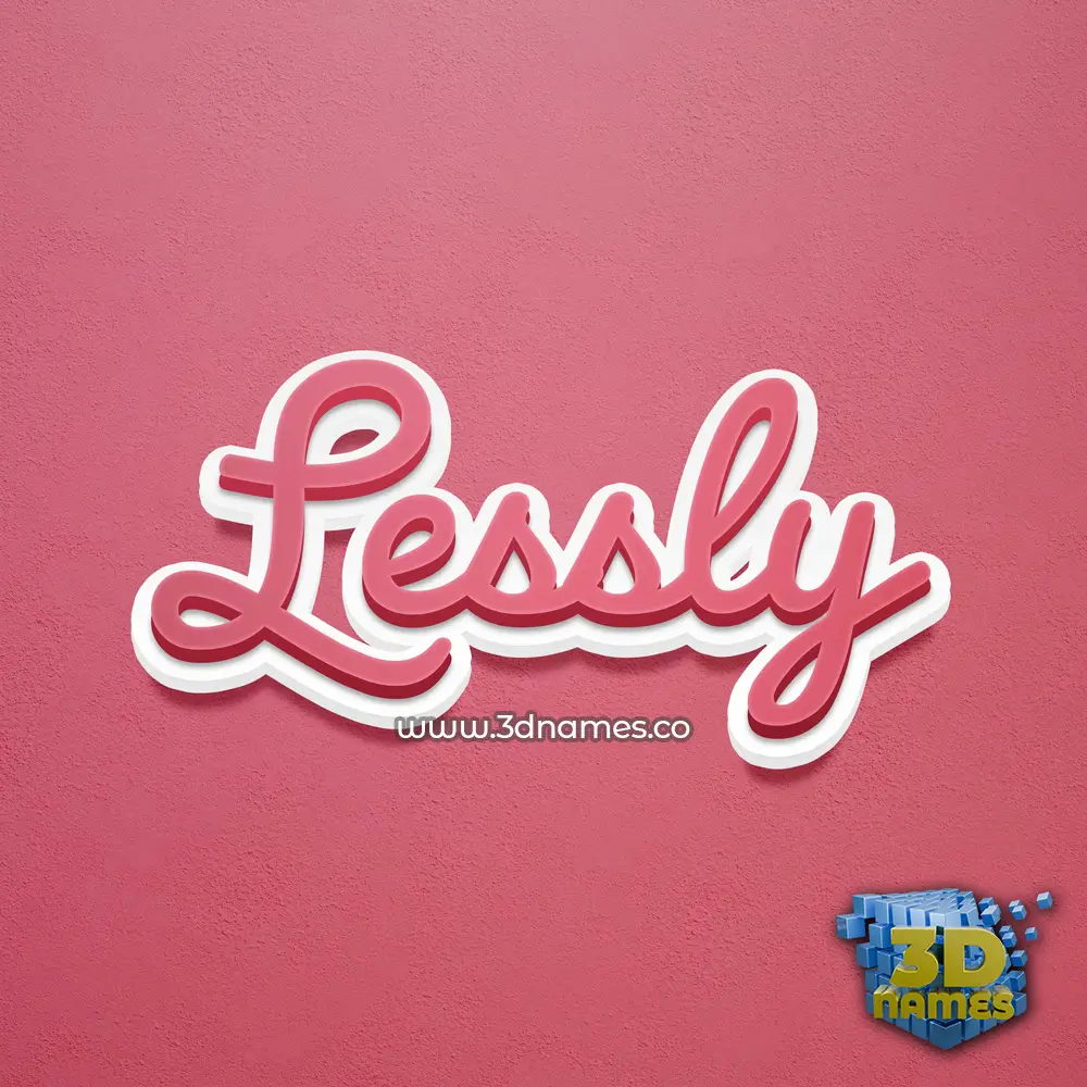 lessly in Red Scribble style - 3D name wallpaper lessly in Red Scribble style - 3D name wallpaper