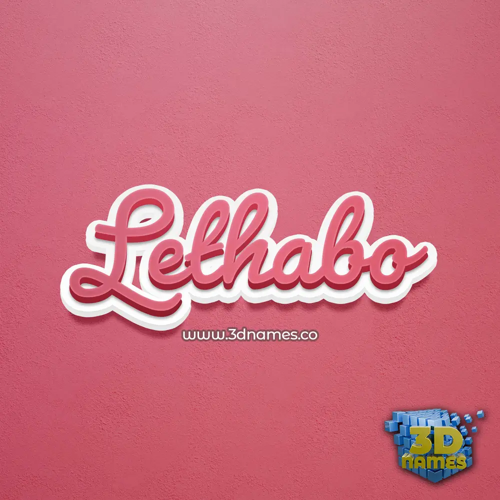 lethabo in Red Scribble style - 3D name wallpaper