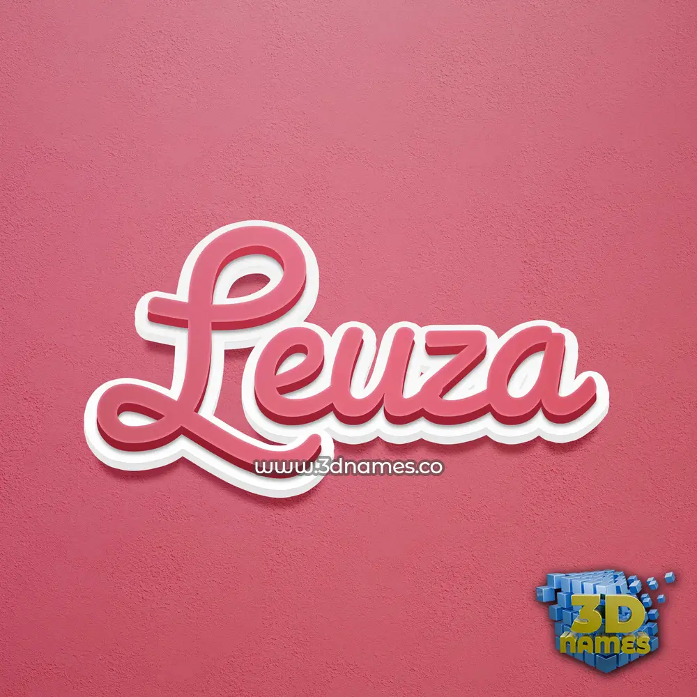 leuza in Red Scribble style - 3D name wallpaper