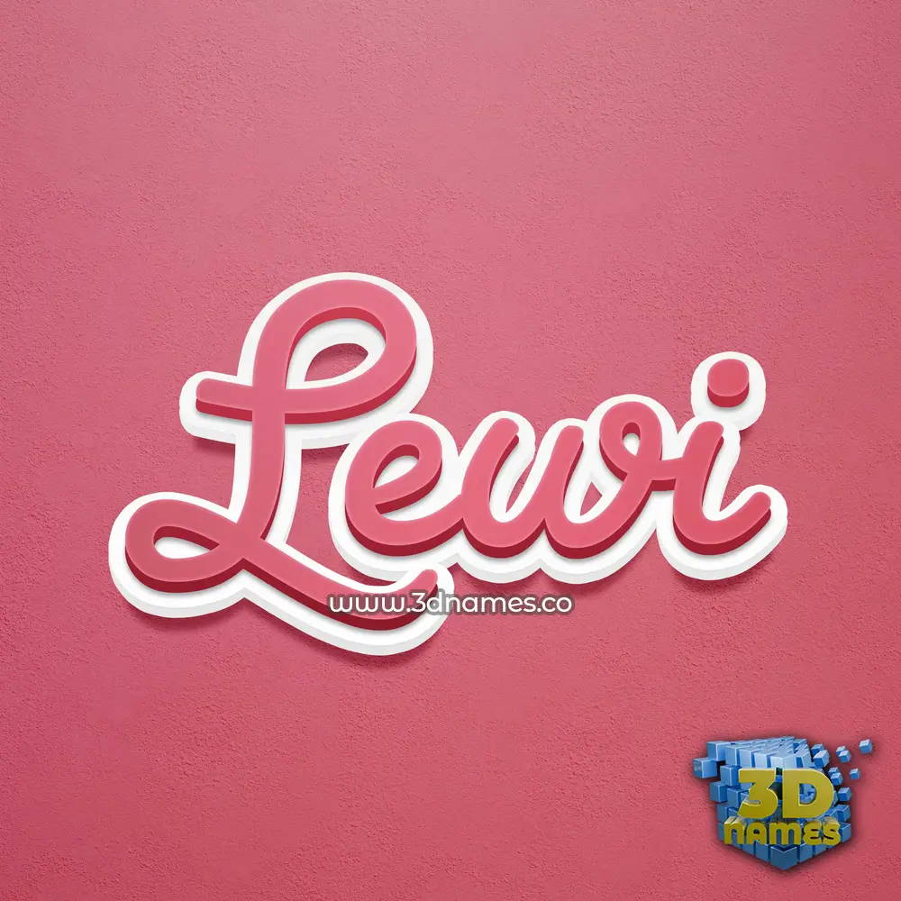 lewi in Red Scribble style - 3D name wallpaper