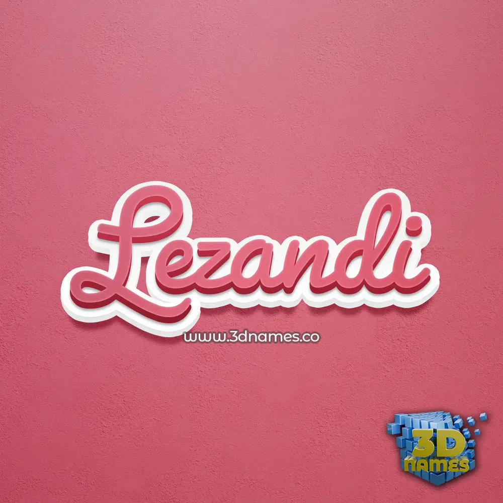 lezandi in Red Scribble style - 3D name wallpaper