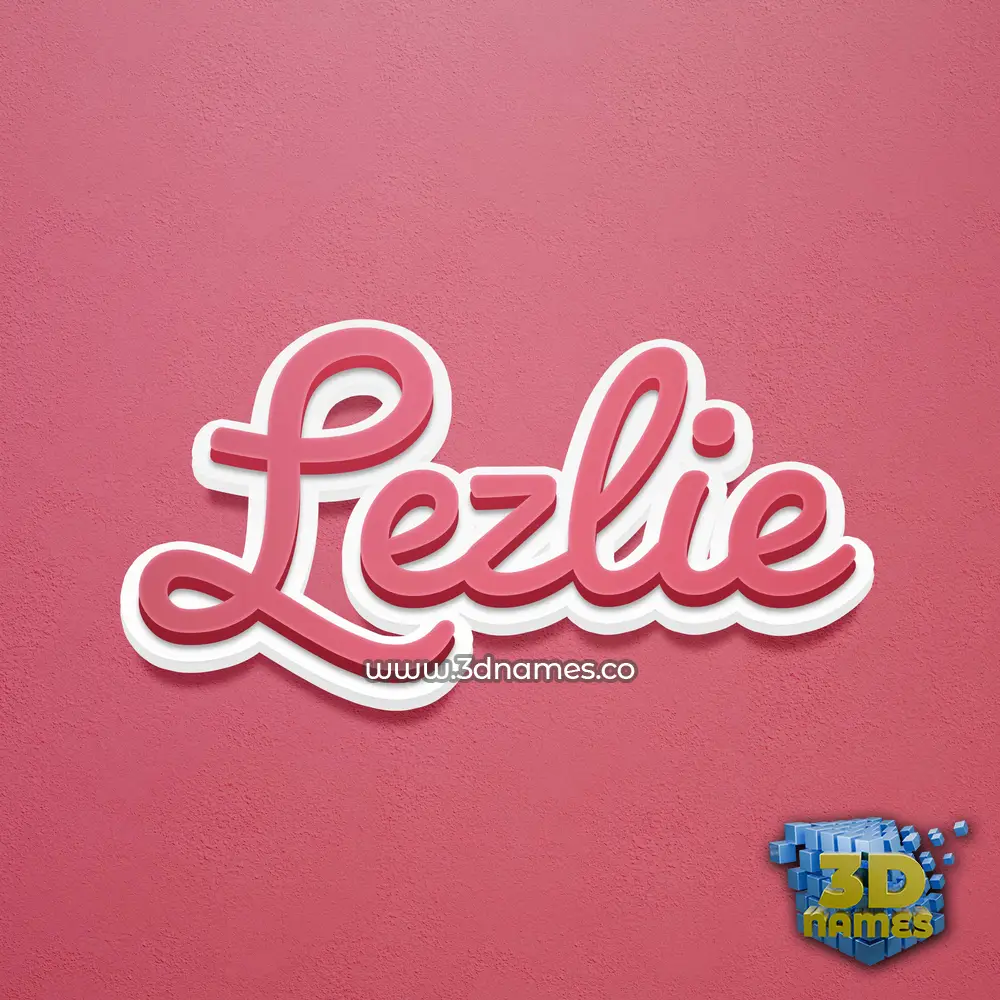 lezlie in Red Scribble style - 3D name wallpaper
