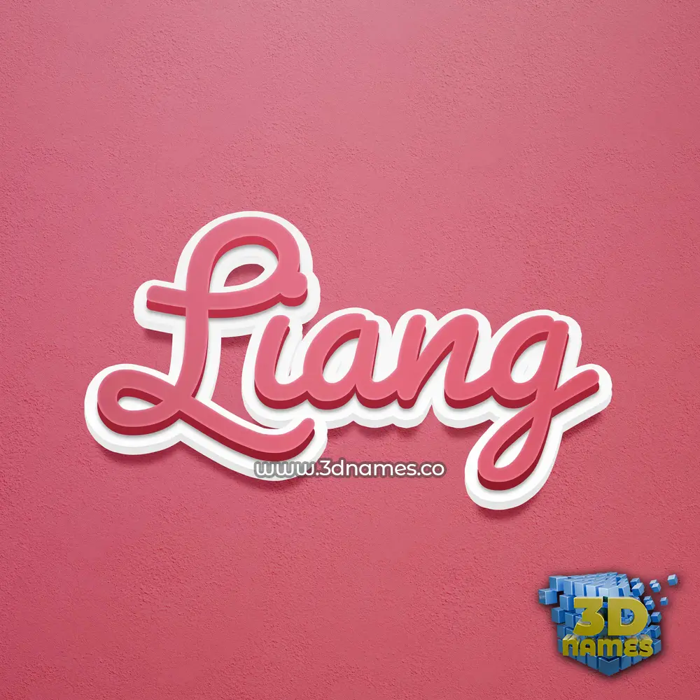 liang in Red Scribble style - 3D name wallpaper