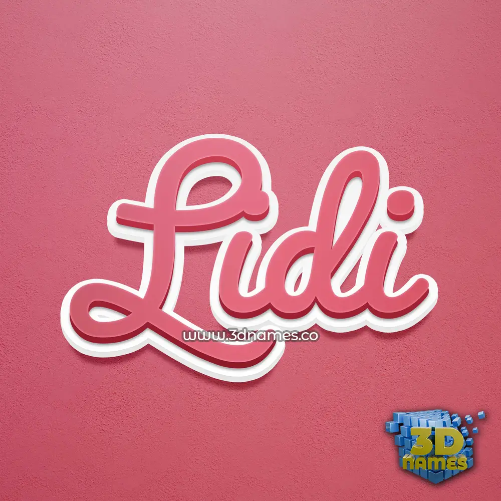 lidi in Red Scribble style - 3D name wallpaper