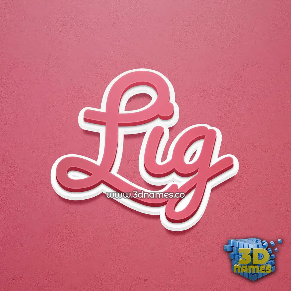 lig in Red Scribble style - 3D name wallpaper lig in Red Scribble style - 3D name wallpaper