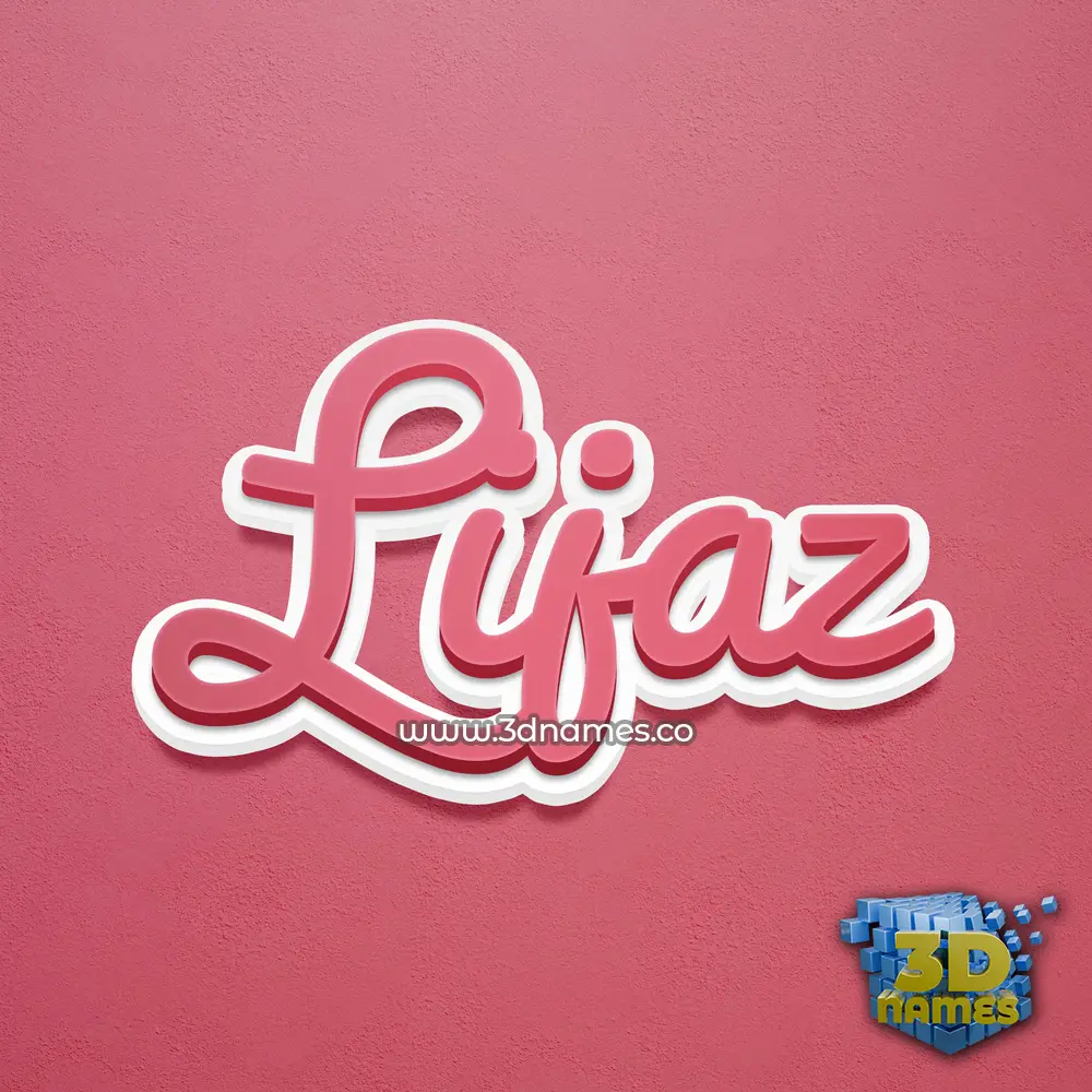 lijaz in Red Scribble style - 3D name wallpaper