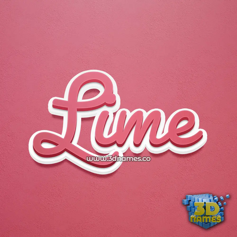 lime in Red Scribble style - 3D name wallpaper
