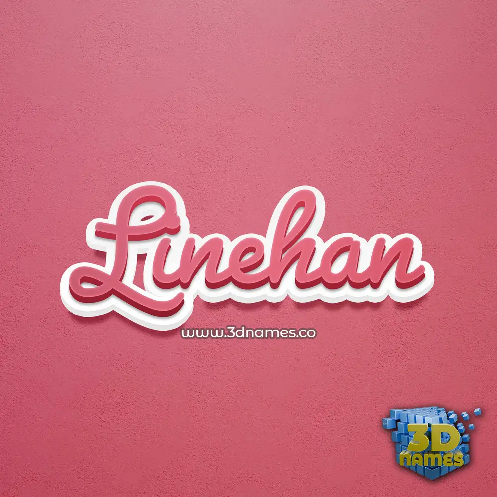 linehan in Red Scribble style - 3D name wallpaper