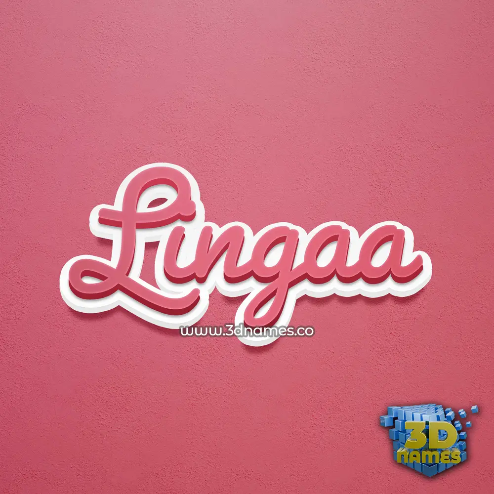 lingaa in Red Scribble style - 3D name wallpaper