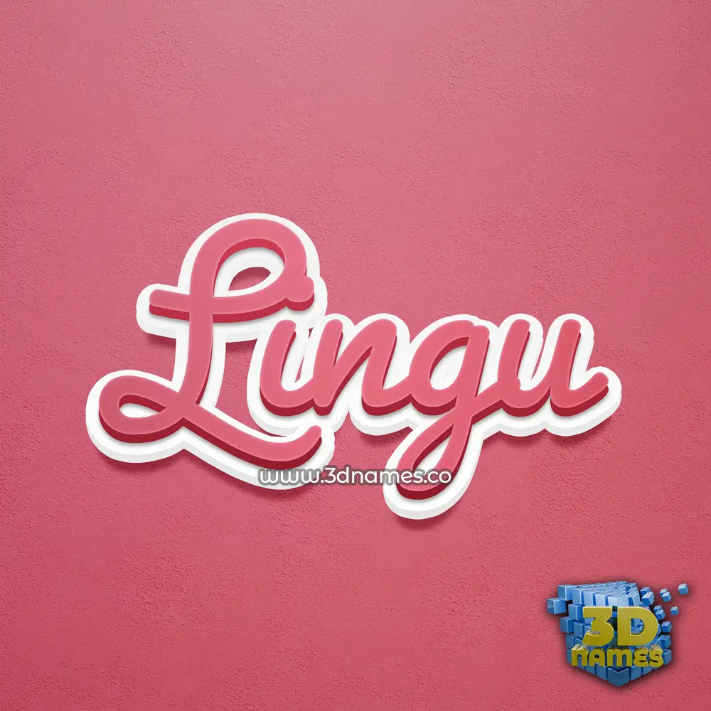 lingu in Red Scribble style - 3D name wallpaper
