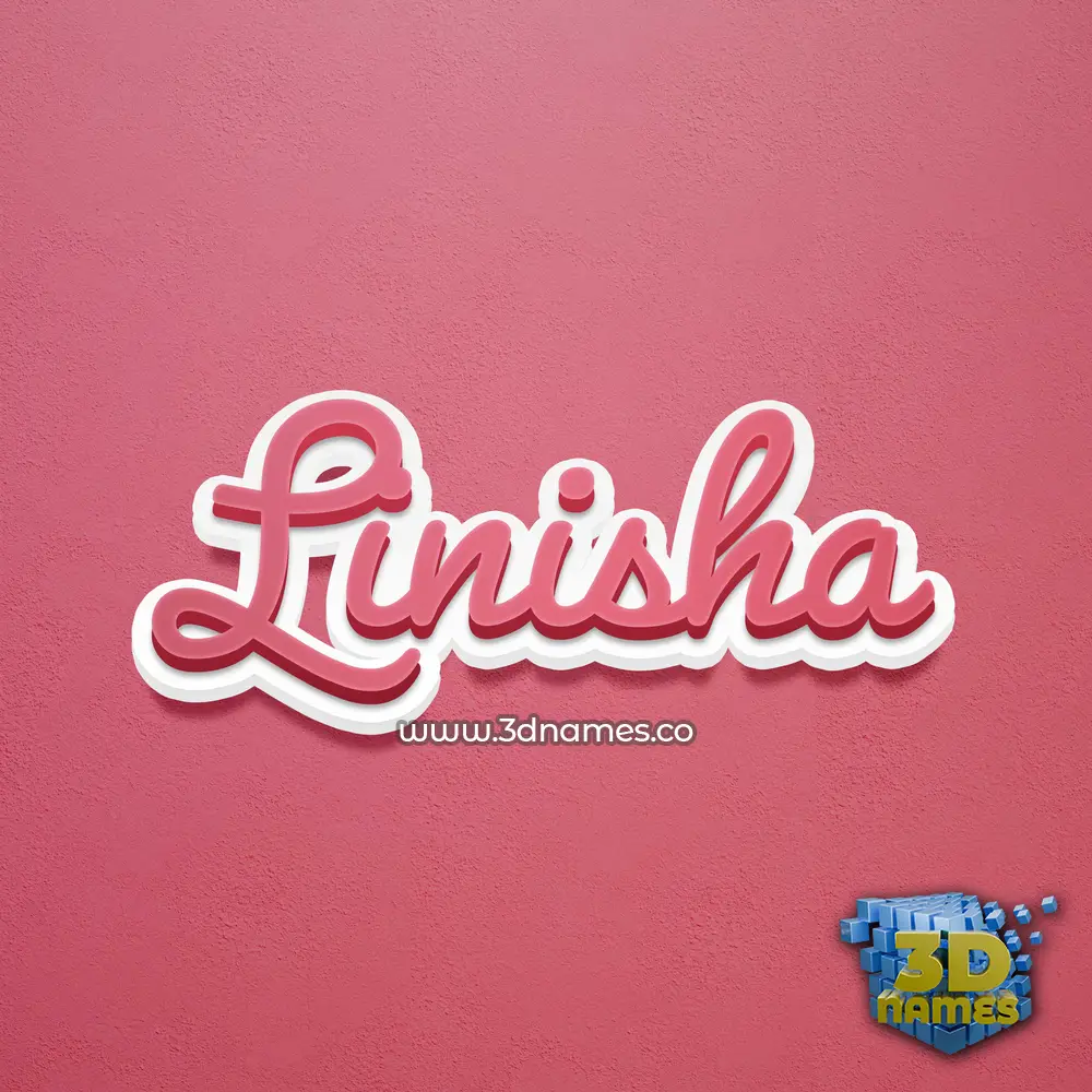 linisha in Red Scribble style - 3D name wallpaper