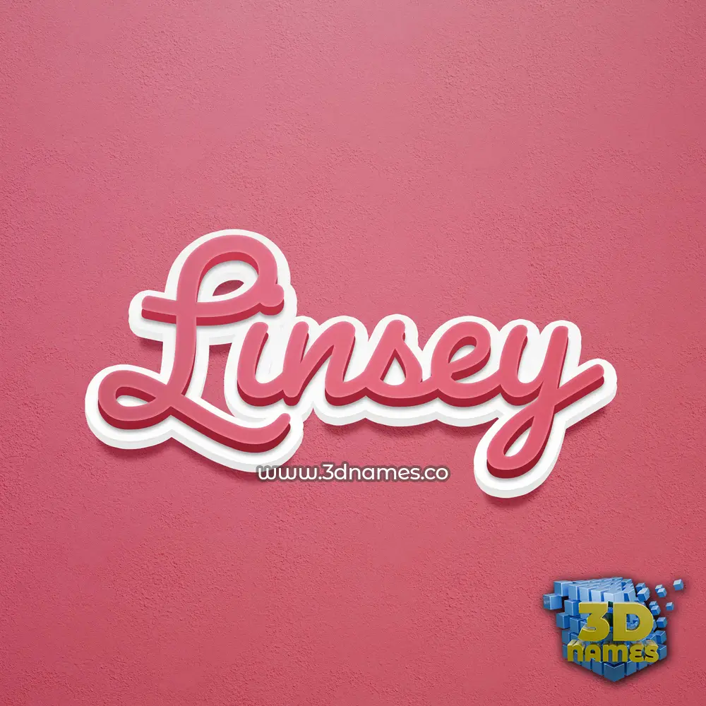 linsey in Red Scribble style - 3D name wallpaper