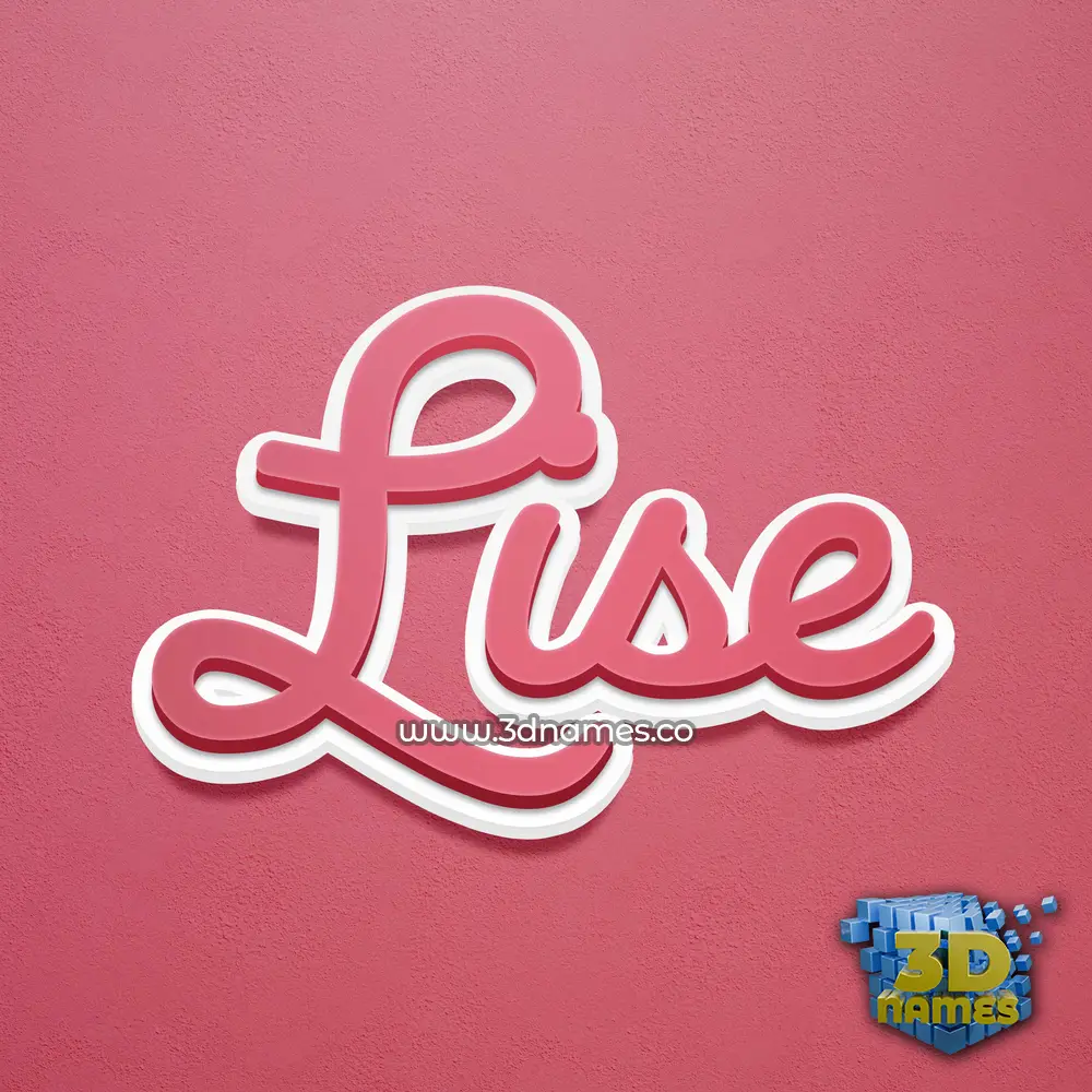 lise in Red Scribble style - 3D name wallpaper