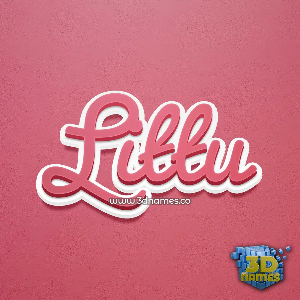 littu in Red Scribble style - 3D name wallpaper