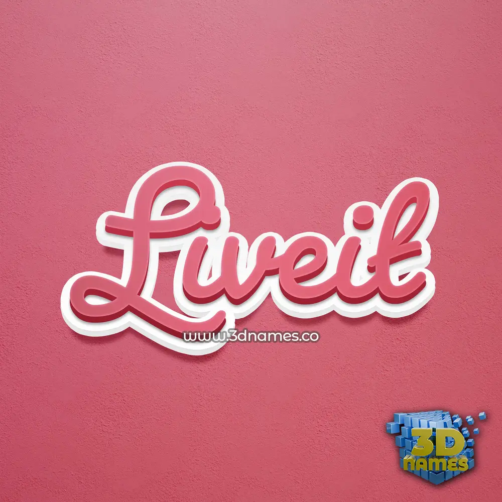 liveit in Red Scribble style - 3D name wallpaper