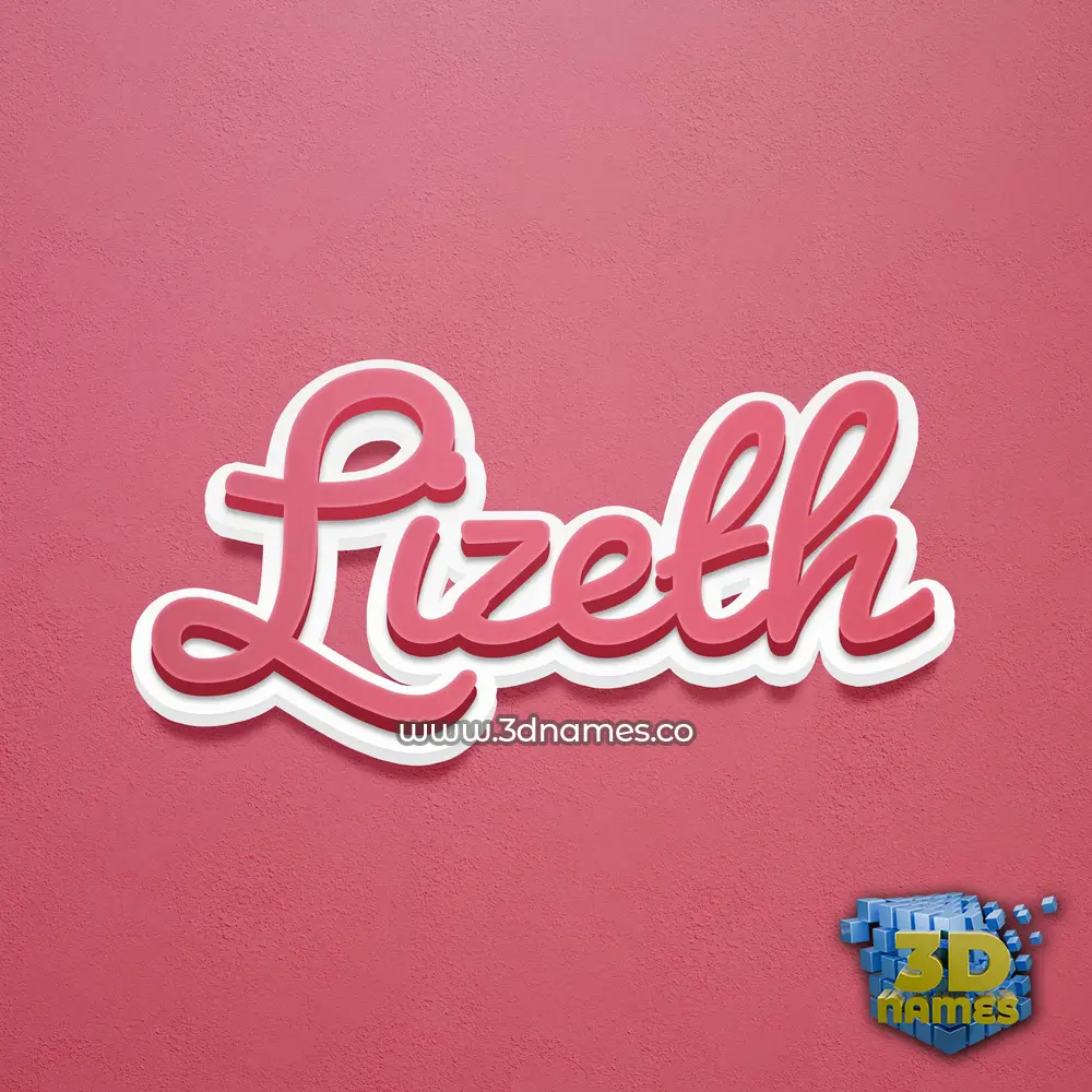 lizeth in Red Scribble style - 3D name wallpaper