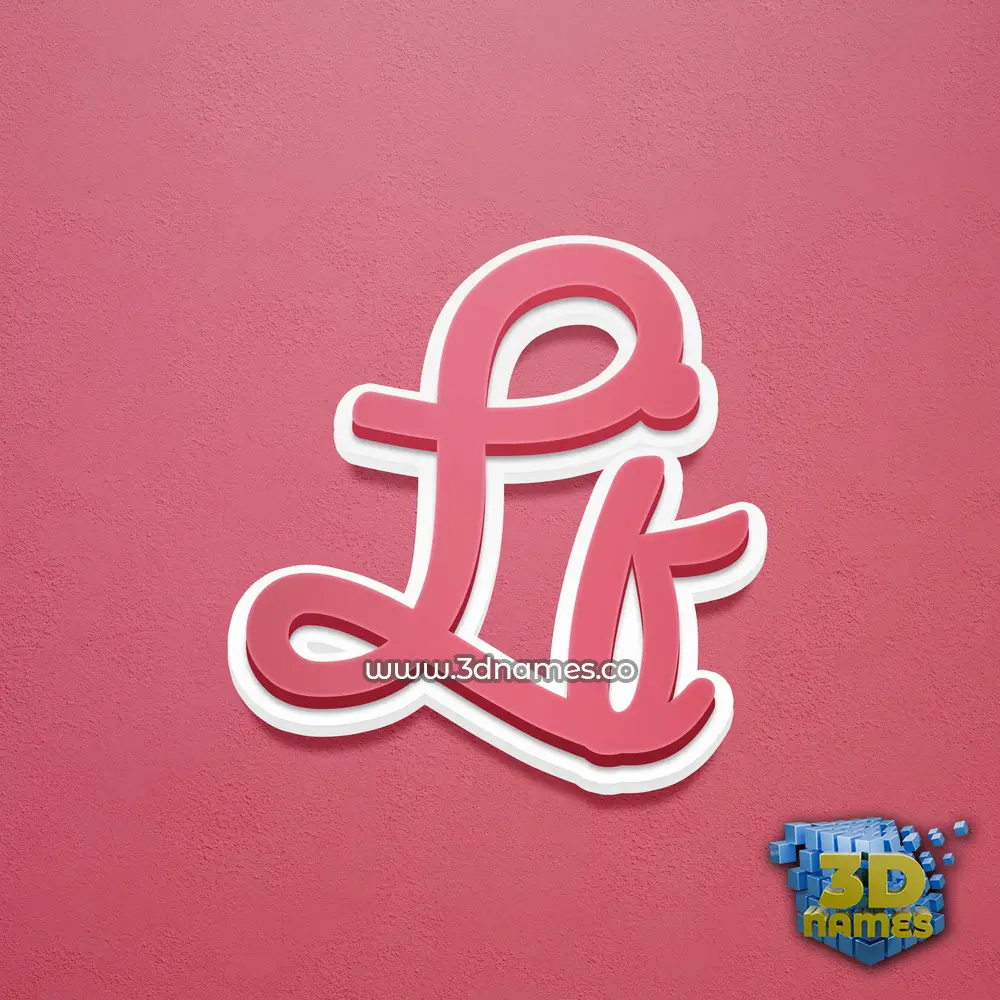 lj in Red Scribble style - 3D name wallpaper