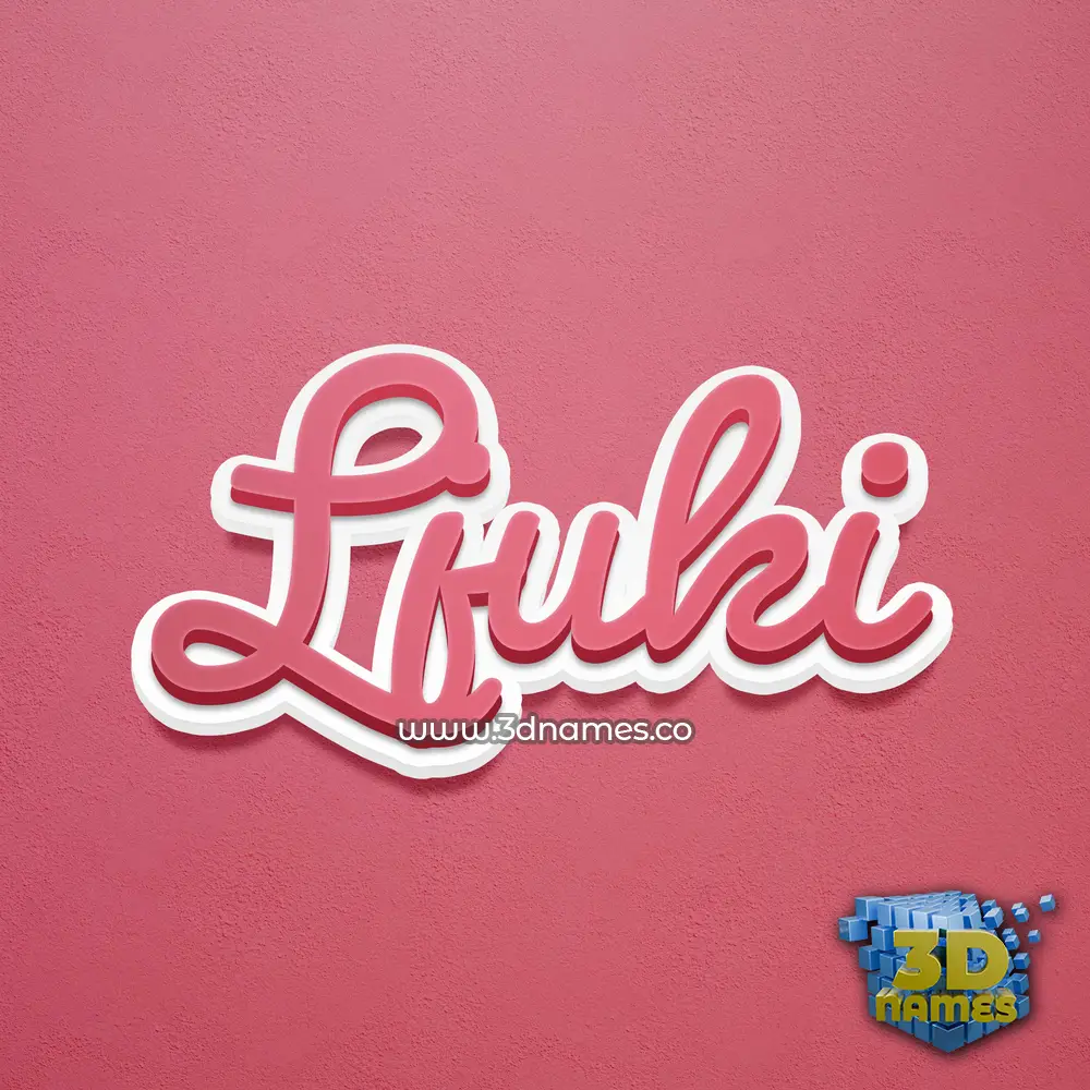 ljuki in Red Scribble style - 3D name wallpaper