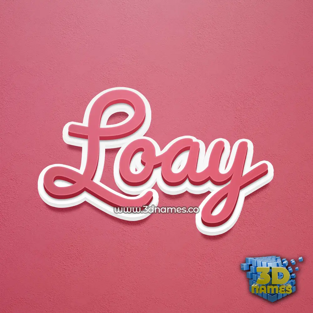 loay in Red Scribble style - 3D name wallpaper
