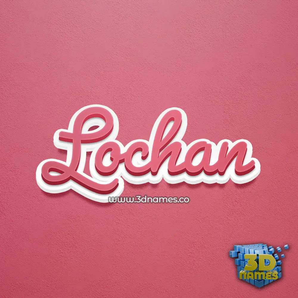 lochan in Red Scribble style - 3D name wallpaper
