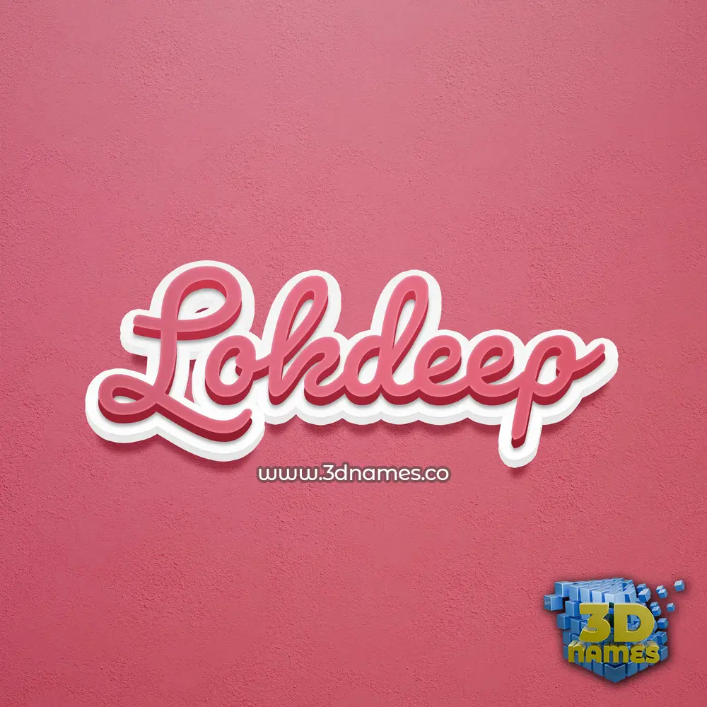 lokdeep in Red Scribble style - 3D name wallpaper