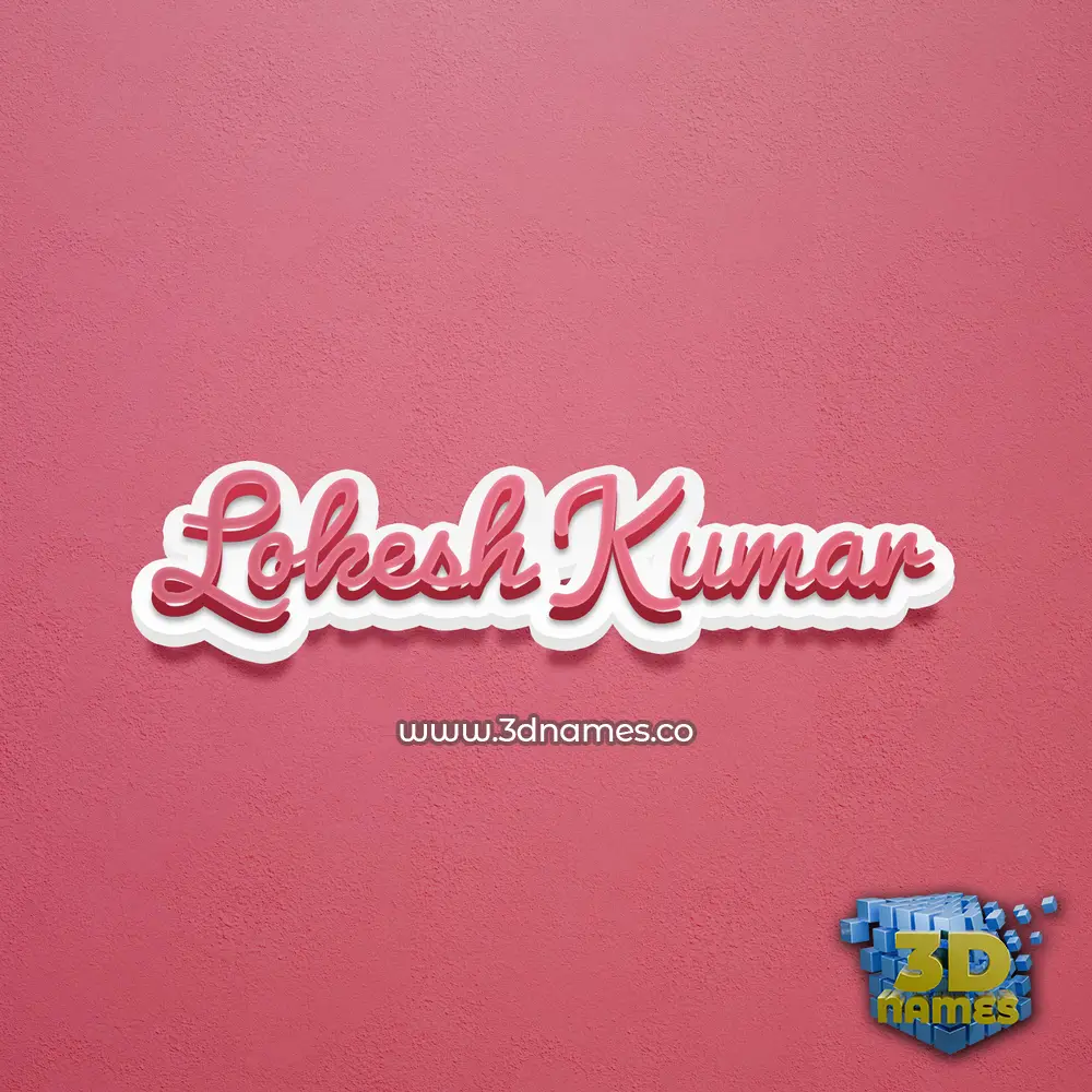 lokesh kumar in Red Scribble style - 3D name wallpaper