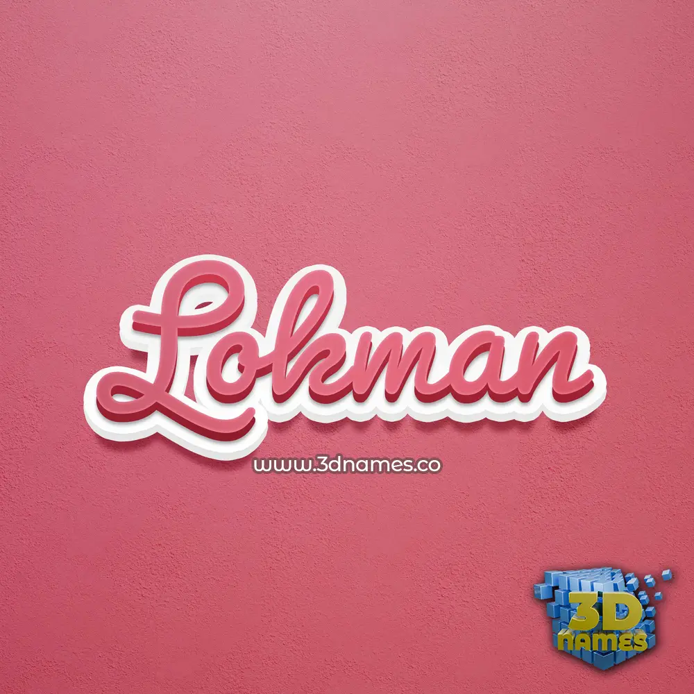 lokman in Red Scribble style - 3D name wallpaper