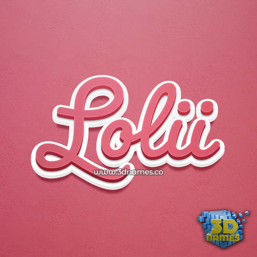 lolii in Red Scribble style - 3D name wallpaper