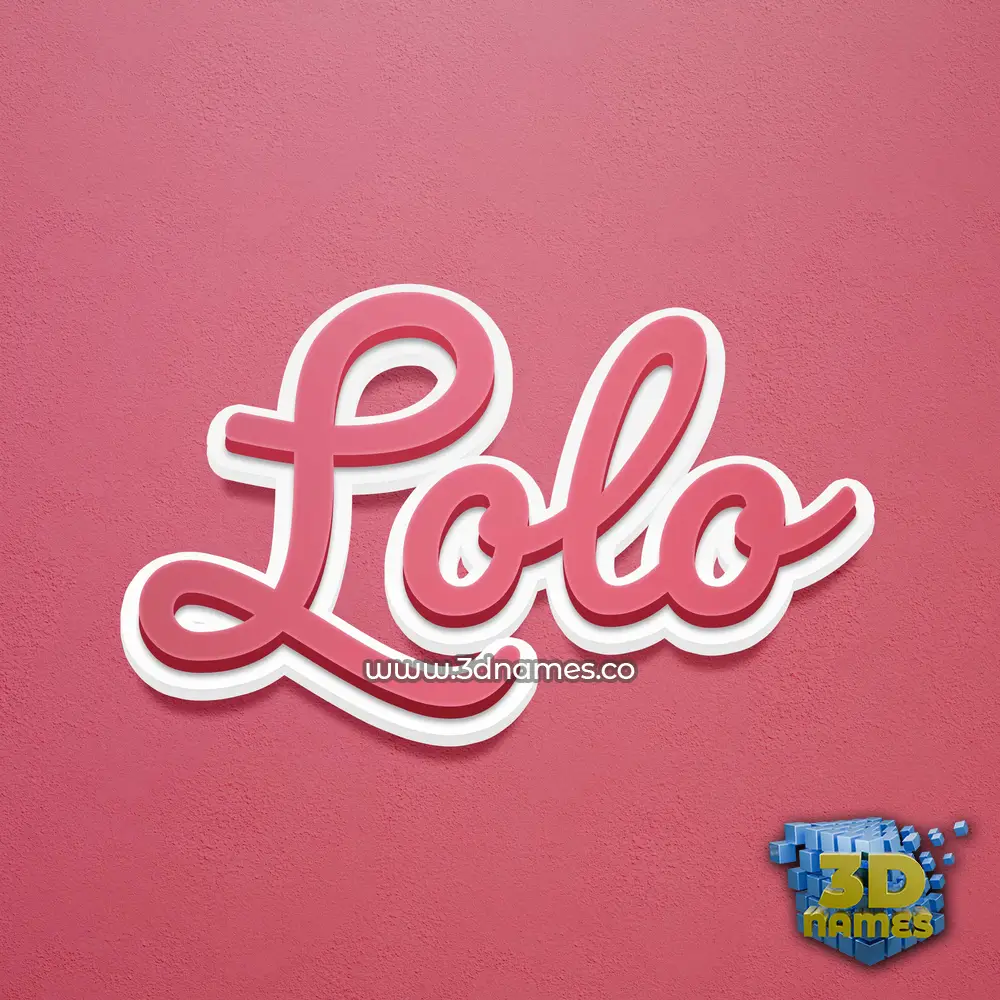 lolo in Red Scribble style - 3D name wallpaper