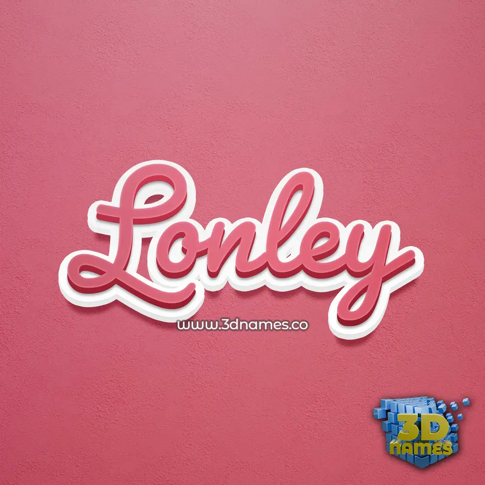 lonley in Red Scribble style - 3D name wallpaper