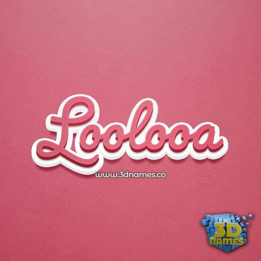 loolooa in Red Scribble style - 3D name wallpaper