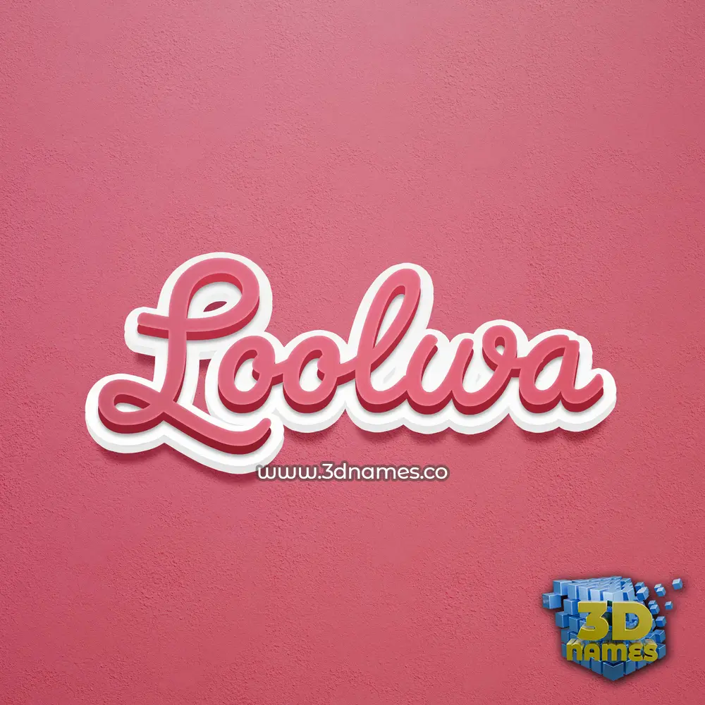 loolwa in Red Scribble style - 3D name wallpaper