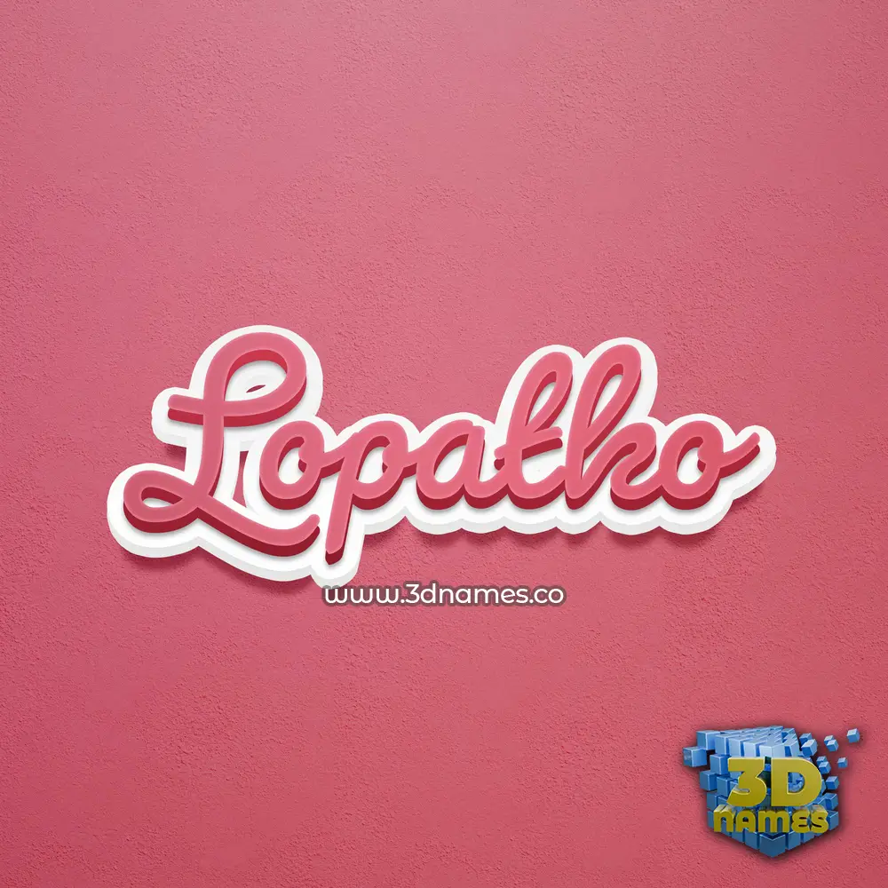 lopatko in Red Scribble style - 3D name wallpaper