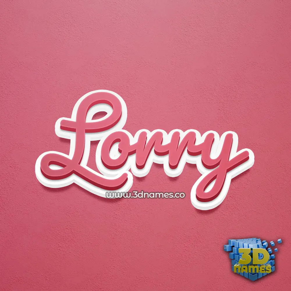 lorry in Red Scribble style - 3D name wallpaper