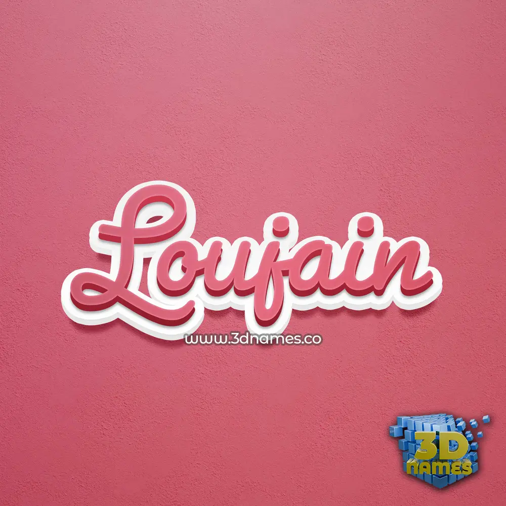 loujain in Red Scribble style - 3D name wallpaper