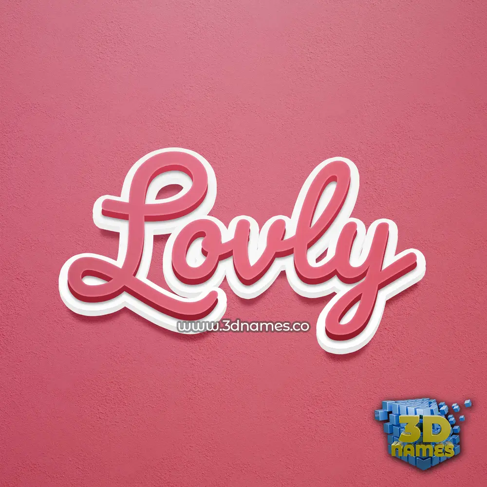 lovly in Red Scribble style - 3D name wallpaper lovly in Red Scribble style - 3D name wallpaper
