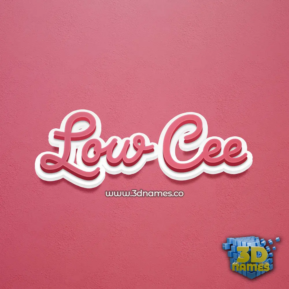 low cee in Red Scribble style - 3D name wallpaper