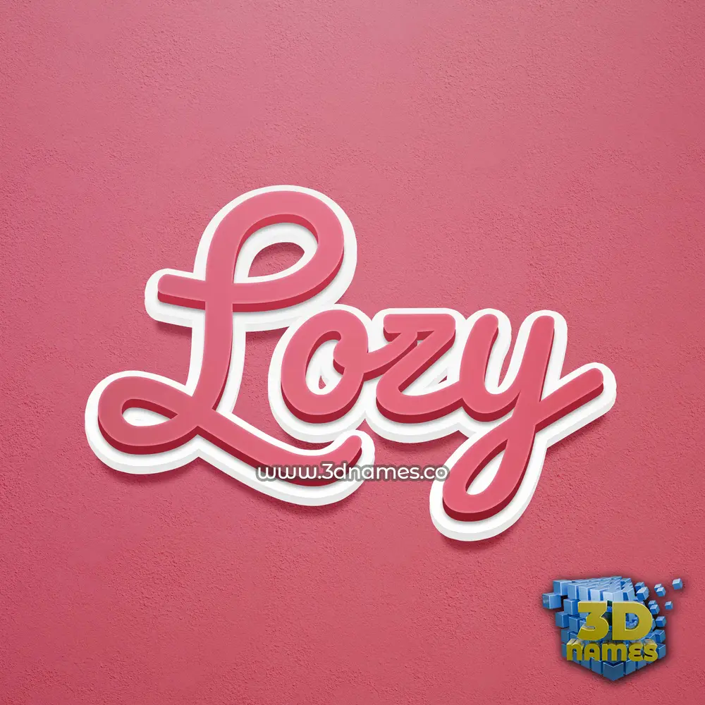 lozy in Red Scribble style - 3D name wallpaper