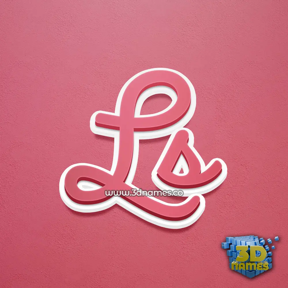 ls in Red Scribble style - 3D name wallpaper ls in Red Scribble style - 3D name wallpaper