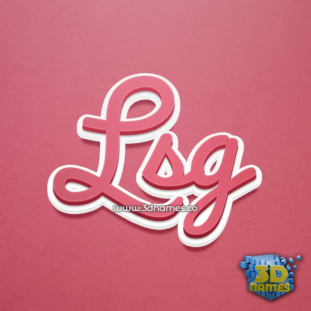lsg in Red Scribble style - 3D name wallpaper