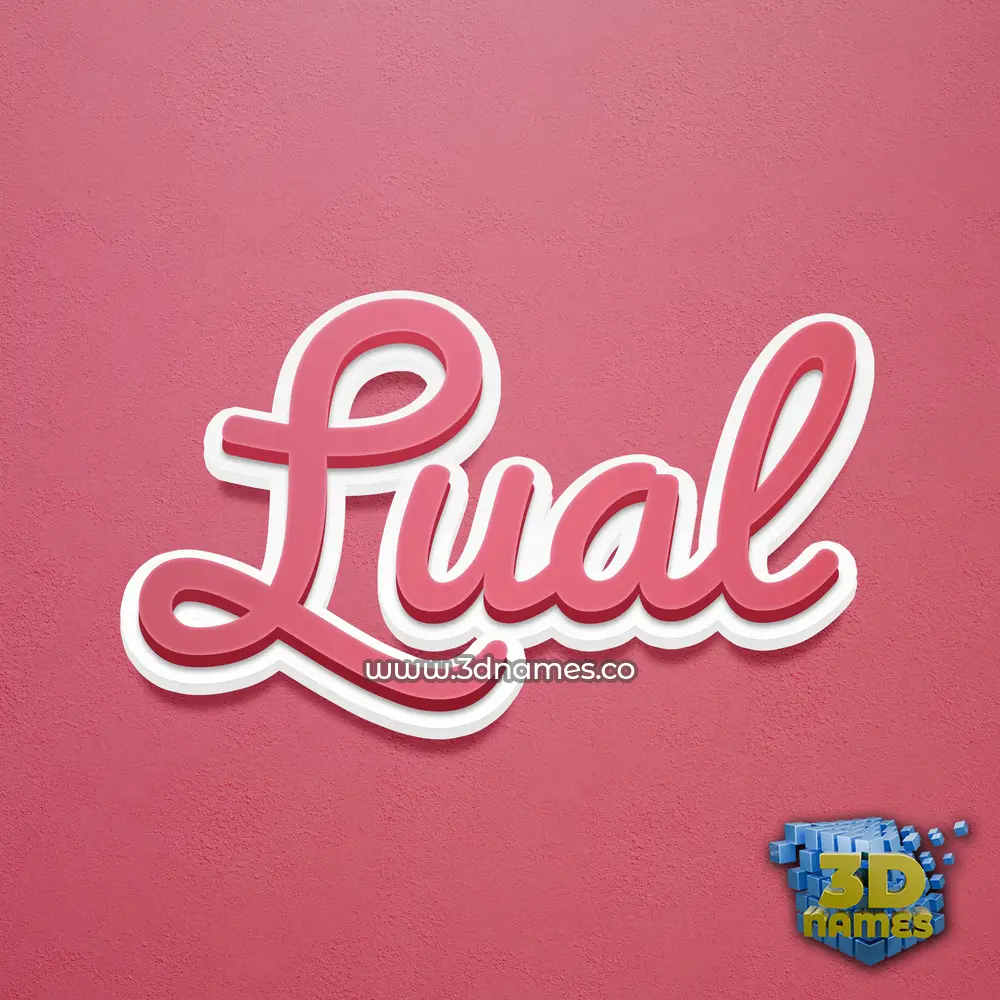 lual in Red Scribble style - 3D name wallpaper