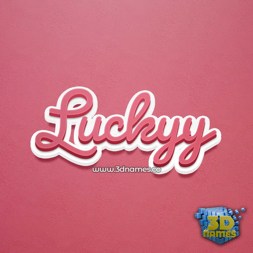luckyy in Red Scribble style - 3D name wallpaper