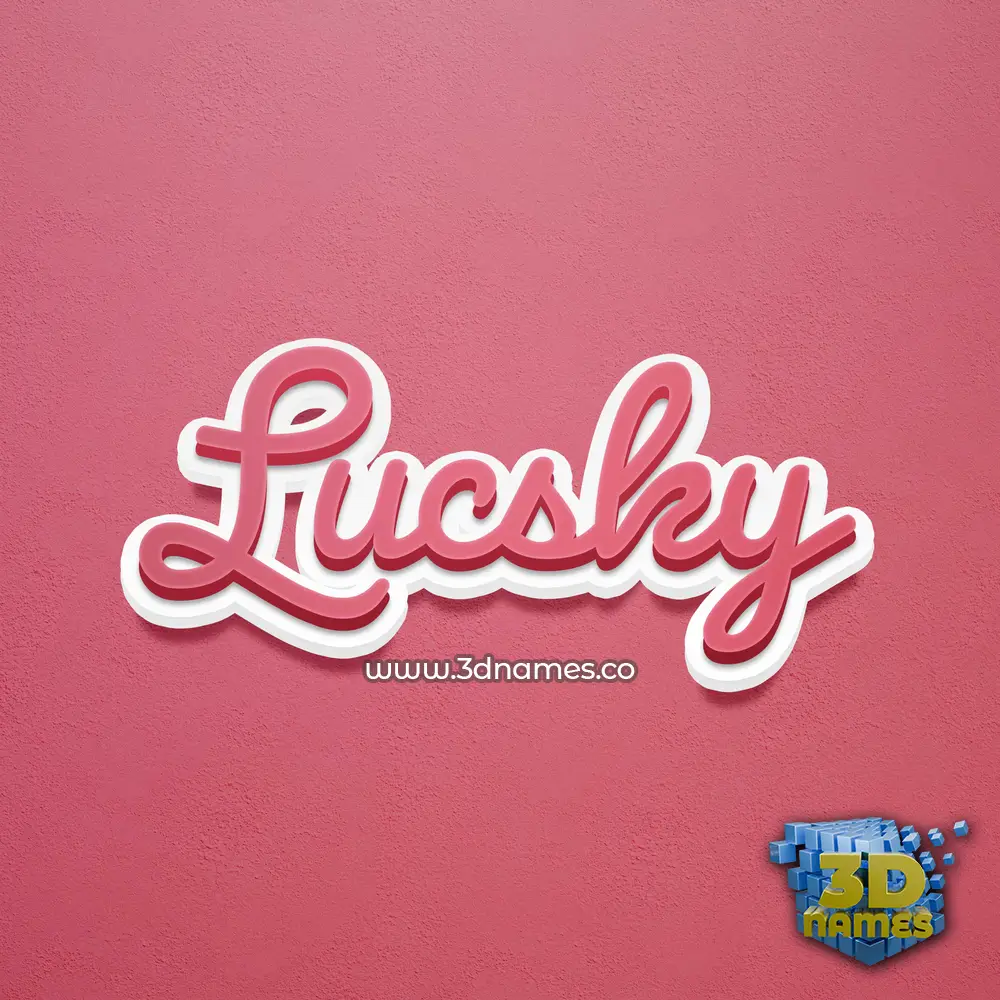 lucsky in Red Scribble style - 3D name wallpaper